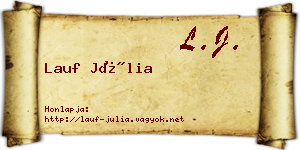 Lauf Júlia névjegykártya