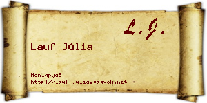 Lauf Júlia névjegykártya